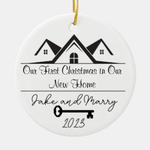 Persoonlijke kerstboomversiering voor een nieuw hu keramisch ornament