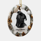 Persoonlijke Kerstboomversiering voor Honden Keramisch Ornament (Rechts)