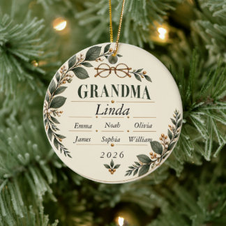 Persoonlijke kerstboomversiering voor oma 2026 keramisch ornament