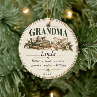 Persoonlijke kerstboomversiering voor oma met name keramisch ornament