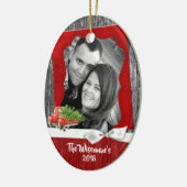 Persoonlijke kerstboomwagen PHOTO-versiering Keramisch Ornament (Links)