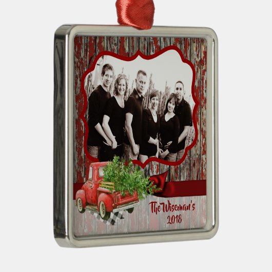 Persoonlijke kerstboomwagen PHOTO-versiering Metalen Ornament (Rechts)