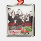 Persoonlijke kerstboomwagen PHOTO-versiering Metalen Ornament (Links)