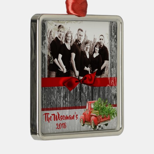 Persoonlijke kerstboomwagen PHOTO-versiering Metalen Ornament (Rechts)