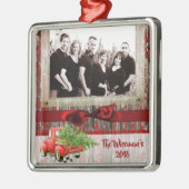 Persoonlijke kerstboomwagen PHOTO-versiering Metalen Ornament (Links)