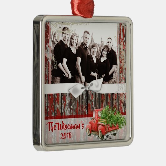 Persoonlijke kerstboomwagen PHOTO-versiering Metalen Ornament (Rechts)