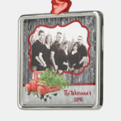 Persoonlijke kerstboomwagen PHOTO-versiering Metalen Ornament (Links)