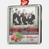 Persoonlijke kerstboomwagen PHOTO-versiering Metalen Ornament (Links)