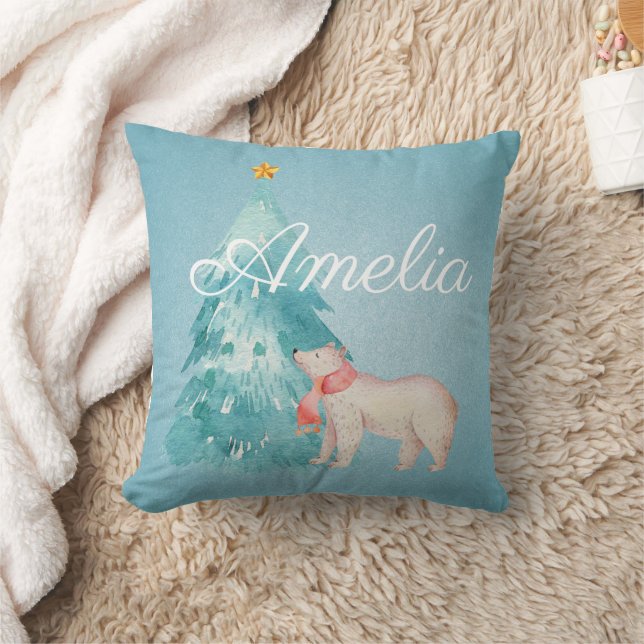 Persoonlijke kerstbos scene kussen (Deken)