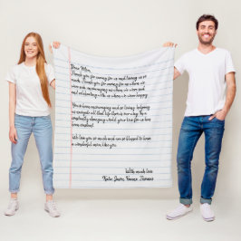 Persoonlijke kerstbrief Handgeschreven Fleece Deken