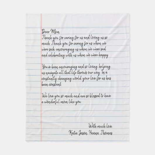 Persoonlijke kerstbrief Handgeschreven Fleece Deken (Voorkant)