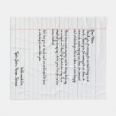 Persoonlijke kerstbrief Handgeschreven Fleece Deken (Voorkant (Horizontaal))