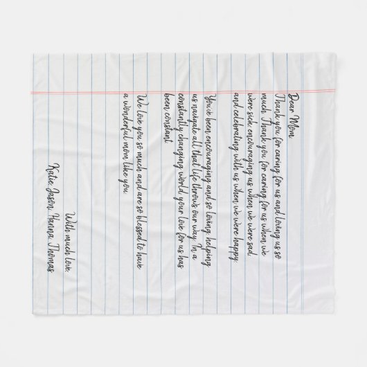 Persoonlijke kerstbrief Handgeschreven Fleece Deken (Voorkant (Horizontaal))