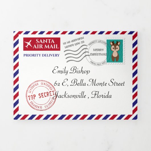 Persoonlijke kerstbrief van de Kerstman Drieluik Kaart (Cover)