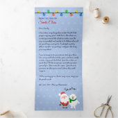 Persoonlijke kerstbrief van de Kerstman Drieluik Kaart (Binnen)