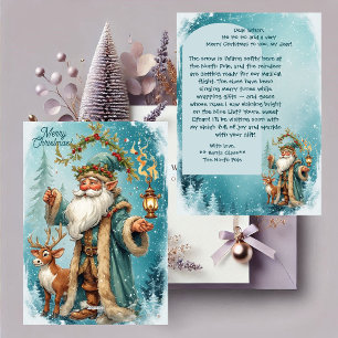 Persoonlijke kerstbrief van rendier van de Noordpo Feestdagenkaart