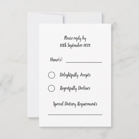 Persoonlijke kerstbruiloft RSVP Kaart (Achterkant)