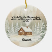 Persoonlijke kerstcabin keramische ornament (Voorkant)