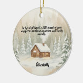 Persoonlijke kerstcabin keramische ornament (Links)
