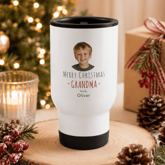 Persoonlijke kerstcadeau oma foto tumbler reisbeker