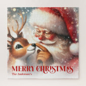 Persoonlijke Kerstcadeau Puzzel van Kerstman en Ru (Verticaal)