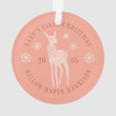 Persoonlijke kerstcadeau voor baby's eerste kerstf ornament (achterkant)