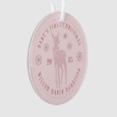 Persoonlijke kerstcadeau voor baby's eerste kerstf ornament (voorkant)