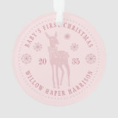 Persoonlijke kerstcadeau voor baby's eerste kerstf ornament (achterkant)