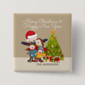 Persoonlijke kerstcadeauButton voor de prettige be Vierkante Button 5,1 Cm (Voorkant)