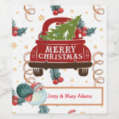 Persoonlijke kerstcadeaus wijn etiket (Enkel label)