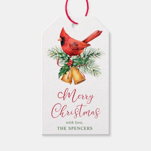 Persoonlijke kerstcadeautags met kardinaal cadeaulabel (Voorkant)