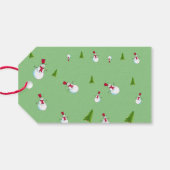 Persoonlijke kerstcadeautags met sneeuwmannen cadeaulabel (Achterkant Horizontaal)