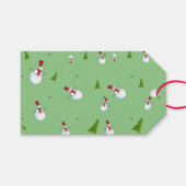 Persoonlijke kerstcadeautags met sneeuwmannen cadeaulabel (Voorkant (Horizontaal))