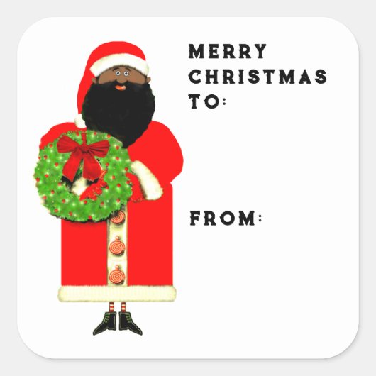 Persoonlijke kerstcadeautags vierkante sticker (Voorkant)