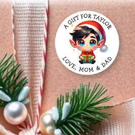 Persoonlijke kerstcadeautags voor jou ronde sticker