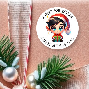 Persoonlijke kerstcadeautags voor jou ronde sticker