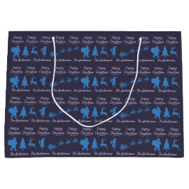 Persoonlijke kerstcadeautas - Silhouette Kerstman Groot Cadeauzakje