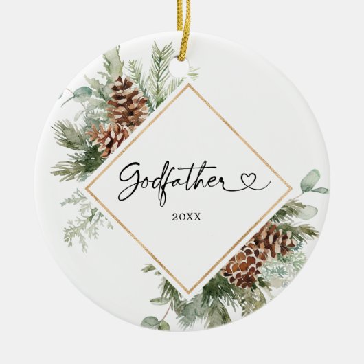 Persoonlijke kerstcadeautjes als Godfather Ornamen Keramisch Ornament (Voorkant)