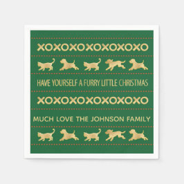 Persoonlijke kerstcadeautjes "Furry Kerstmis" Servetten