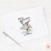 Persoonlijke kerstcadeautjes koelen tot ijs ronde sticker (Envelop)