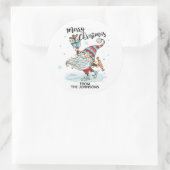 Persoonlijke kerstcadeautjes koelen tot ijs ronde sticker (Tas)