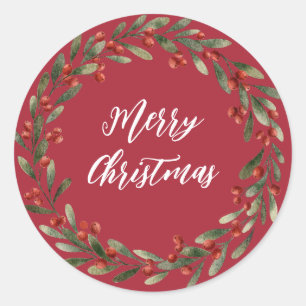 Persoonlijke kerstcadeautjes met kerstmis ronde sticker