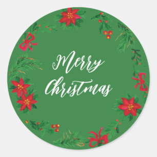 Persoonlijke kerstcadeautjes met kerstmis ronde sticker