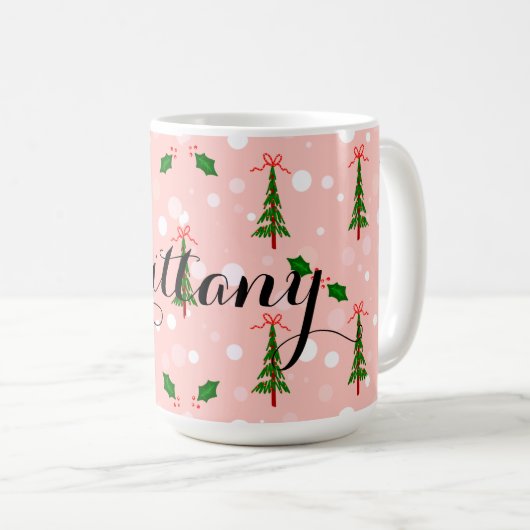 Persoonlijke kerstcadeautjes Mok kerstbomen (Voorkant rechts)