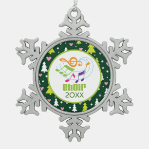 Persoonlijke kerstcadeautjes voor Choir Music Tin Sneeuwvlok Ornament