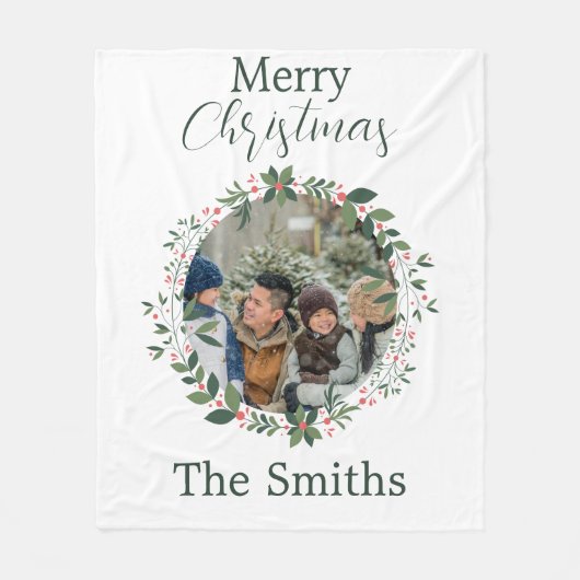 Persoonlijke kerstcadeautjes voor familie fleece deken (Voorkant)