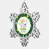 Persoonlijke kerstcadeautjes voor marchingbandmuzi tin sneeuwvlok ornament (Rechts)