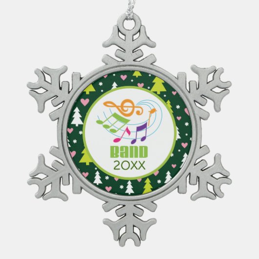 Persoonlijke kerstcadeautjes voor marchingbandmuzi tin sneeuwvlok ornament (Voorkant)
