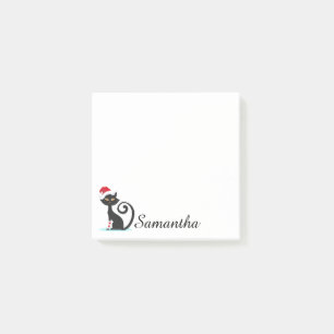 Persoonlijke kerstcadeautjes voor zwarte kat na he post-it® notes
