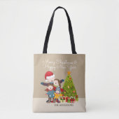 Persoonlijke kerstCanvas tas voor Merry Family (Voorkant)